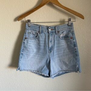 American Eagle Outfitters Highest Rise Baggy Short Denim Jean Size 00 Light Blue